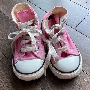 Pink converse high tops